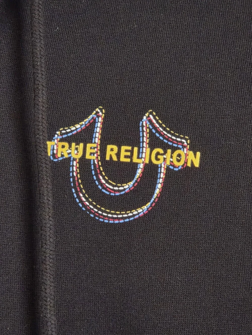 Men's True Religion Multi Horseshoe Black Zip Hoodie Sweatshirt Size XL New